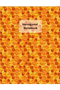 Hexagonal Notebook: Hexagon Graph Paper for Game Mapping, Drawing, Sketching, Organic Chemistry, Quilting