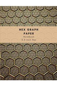Hex Graph Paper with 0.5 Inch Hexagon - Exercise Notebook for Knitting Quilting