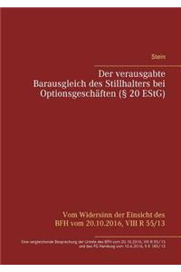 verausgabte Barausgleich des Stillhalters bei Optionsgeschäften (§ 20 EStG)