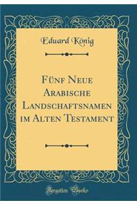 FÃ¼nf Neue Arabische Landschaftsnamen Im Alten Testament (Classic Reprint)