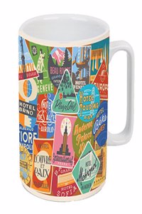 Troy Litten Vintage Travel Labels Boxed Mug