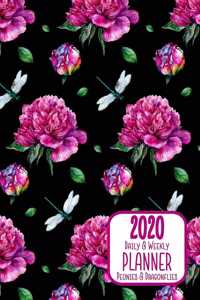 2020 Daily & Weekly Planner Peonies & Dragonflies