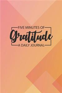 Daily Gratitude Journal 'Warm Pink Yellow' - Five Minutes of Gratitude Diary - Happier Life Gratitude Notebook - Positivity Diary