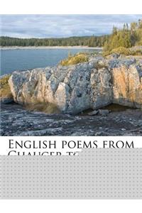 English Poems from Chaucer to Kipling;