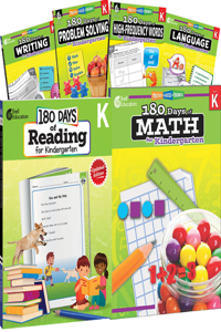 180 Days™: Reading, High-Frequency Words, Math, Problem Solving, Writing, & Language for Grade K: 6-Book Set