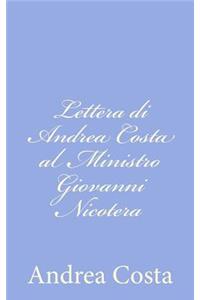 Lettera di Andrea Costa al Ministro Giovanni Nicotera