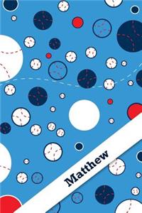 Etchbooks Matthew, Baseball, Wide Rule, 6 X 9', 100 Pages