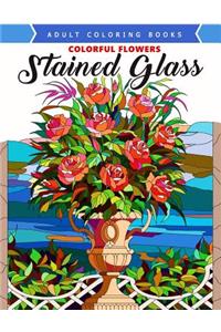 Colorful Flowers Stained Glass Coloring Book