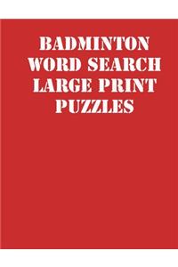 Badminton Word Search Large print puzzles