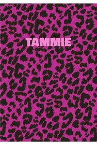 Tammie: Personalized Pink Leopard Print Notebook (Animal Skin Pattern). College Ruled (Lined) Journal for Notes, Diary, Journaling. Wild Cat Theme Design wi