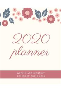 2020 Planner Weekly and Monthly Calendar and Goals