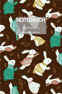 Notizbuch A5 Muster Hase Hasen Ostern Winter