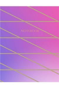 Notebook: Large Blank Notebook (Sketching, Drawing, Doodling) Modern Gradient Blue Pink Purple