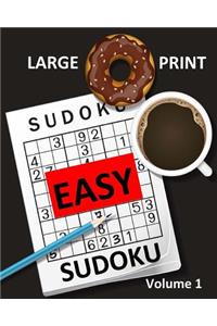 Large Print Sudoku Easy Sudoku Volume 1