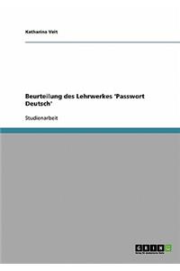 Beurteilung des Lehrwerkes 'Passwort Deutsch'