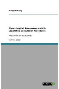 Theorizing Full Transparency within Legislative Consultaion Procedures