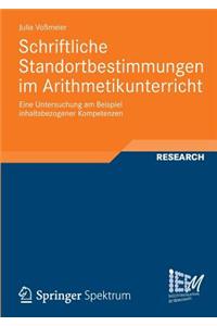 Schriftliche Standortbestimmungen Im Arithmetikunterricht