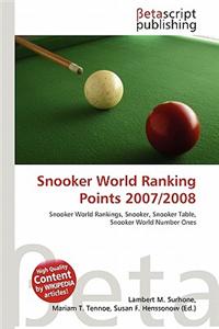 Snooker World Ranking Points 2007/2008