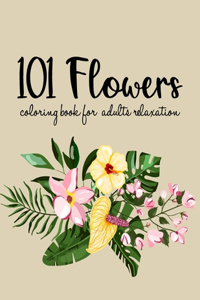 101 Flowers Coloring Book