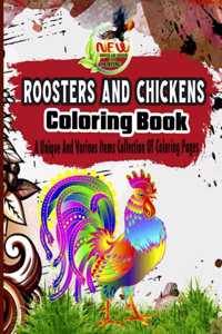Roosters And Chickens Coloring Book