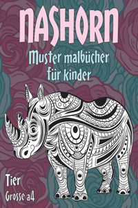 Muster Malbücher für Kinder - Grosse A4 - Tier - Nashorn