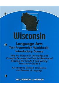Wisconsin Language Arts Test Preparation Workbook, Introductory Course