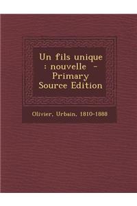 Un Fils Unique: Nouvelle - Primary Source Edition