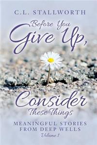 Before You Give Up, Consider These Things