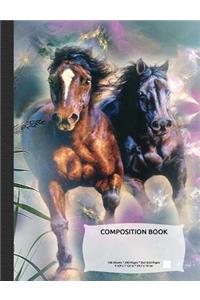 Wild Horses Composition Notebook, Dotted Grid Journal Paper