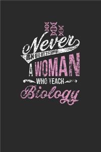 Never Underestimate A Woman Who Teach Biology
