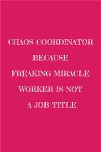 Chaos Coordinator Because Freaking Miracle Worker Is Not a Job Title