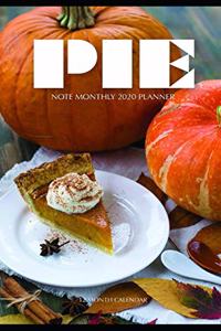 Pie Note Monthly 2020 Planner 12 Month Calendar