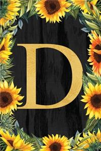 D - Monogrammed Sunflower Journal