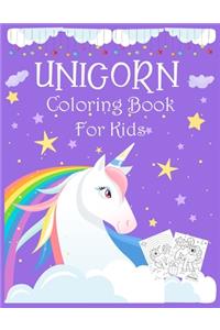 Unicorn coloring book for kids.