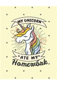 My Unicorn Ate My Homework Notebook - Wide Ruled