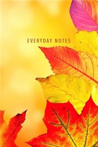 Everyday Notes: Lined Journal/Diary for Everyday Use Fall Colors Bright Leaves