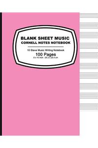 Blank Sheet Music Cornell Notes Notebook