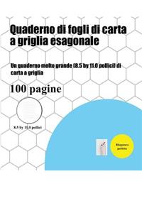 Quaderno di fogli di carta a griglia esagonale