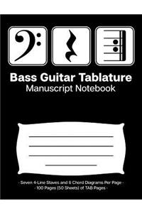 Bass Guitar Tablature Manuscript Notebook
