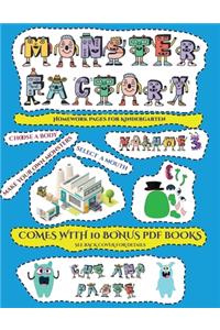 Homework Pages for Kindergarten (Cut and paste Monster Factory - Volume 3)