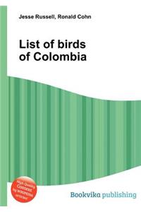 List of Birds of Colombia