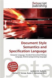 Document Style Semantics and Specification Language