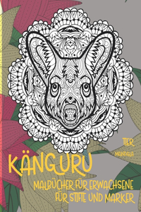 Malbücher für Erwachsene für Stifte und Marker - Mandala - Tier - Känguru