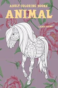 Adult Coloring Books Animal - Large Print