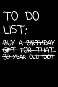 30th Birthday To Do List