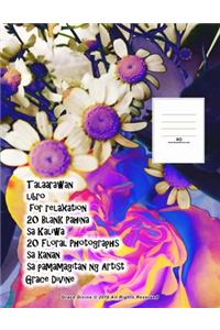 Talaarawan libro for relaxation 20 Blank Pahina sa Kaliwa 20 Floral Photographs sa kanan sa pamamagitan ng Artist Grace Divine
