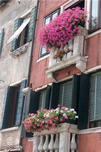 Old Building with Flowers in Venice Italy Journal