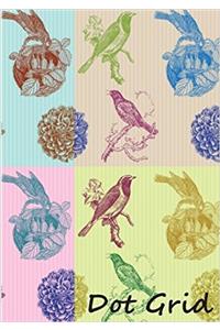 Dot Grid Notebook Birds and Flowers