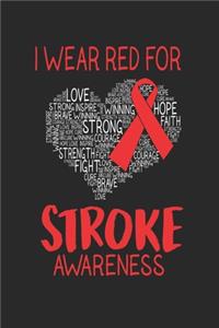 I Wear Red For Stroke Awareness