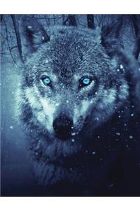 Winter Midnight Wolf Composition Notebook, Blank Sketch Paper